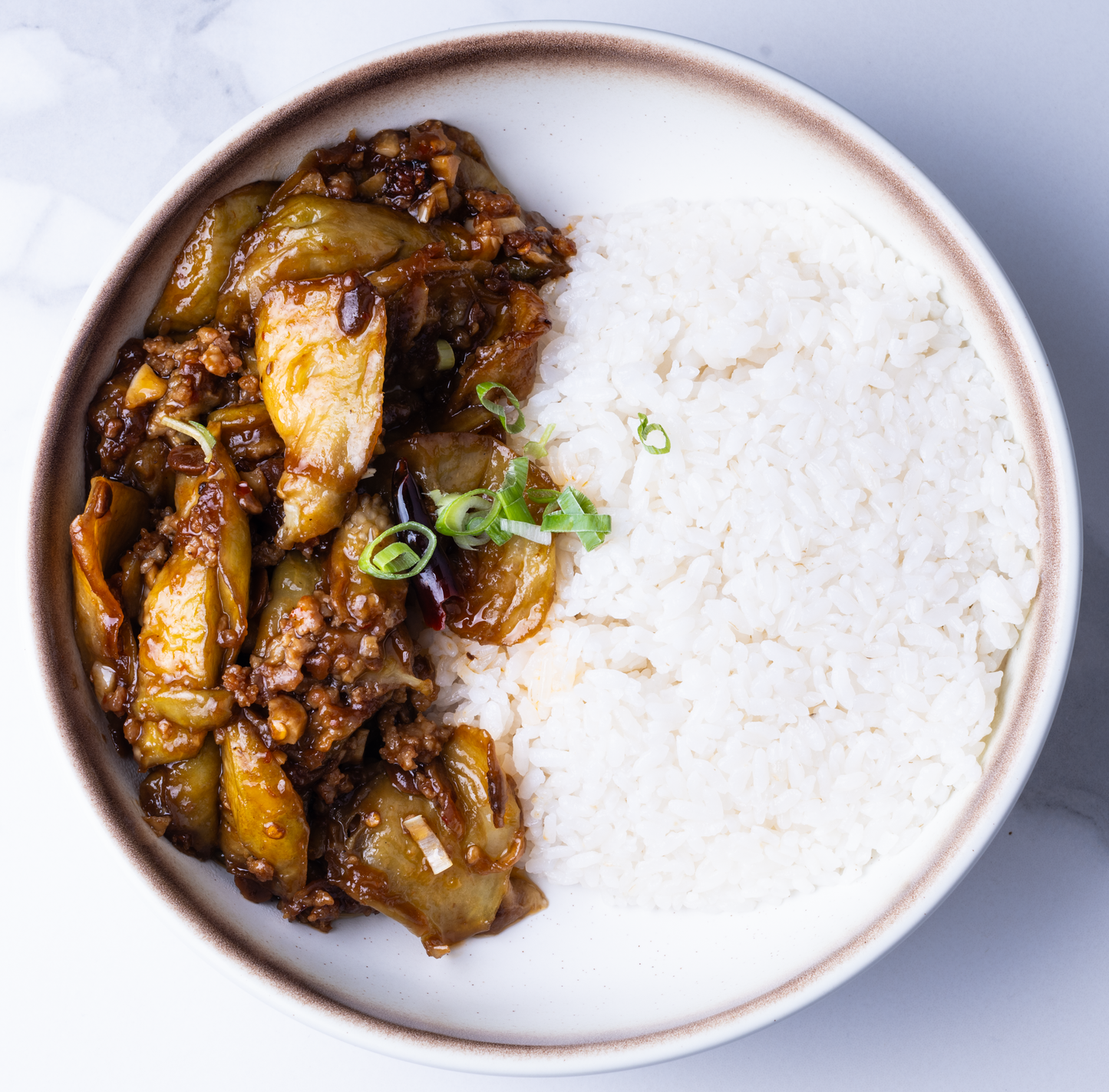 56. RISO CON MELANZANE IN SALSA SOIA 🌶️